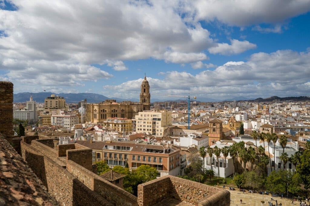 Malaga along the coastline of Andalusia Spain