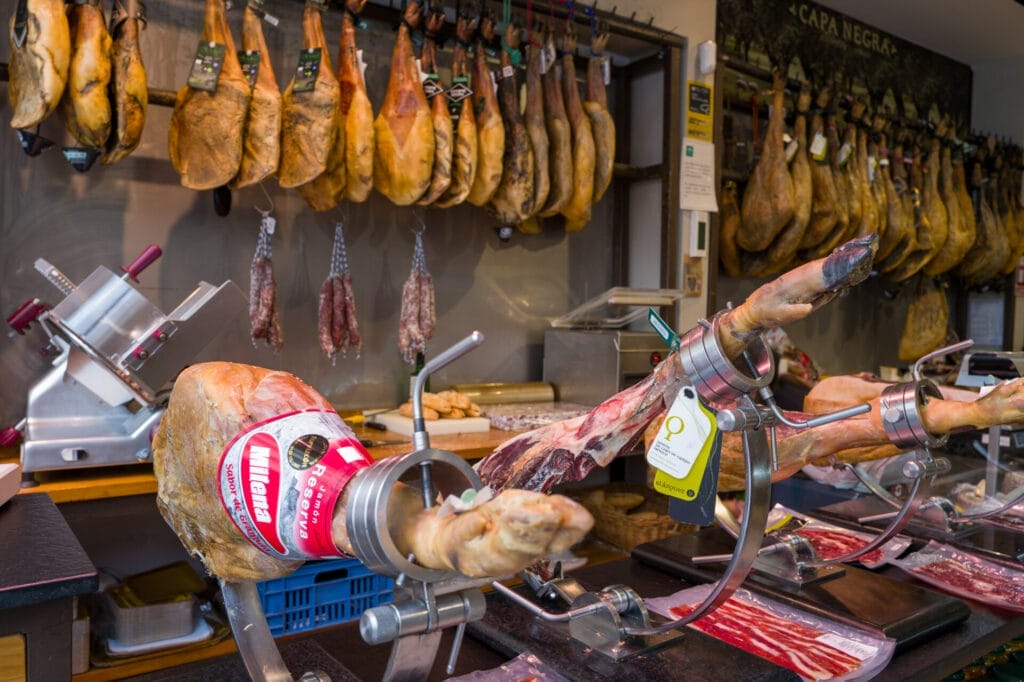 Ronda local cuisine jamon. 