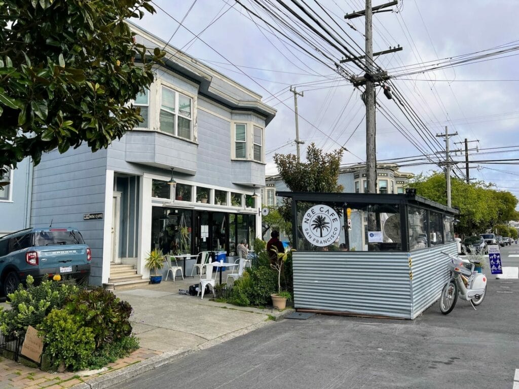 Corner cafe in San Francisco neighborhood.