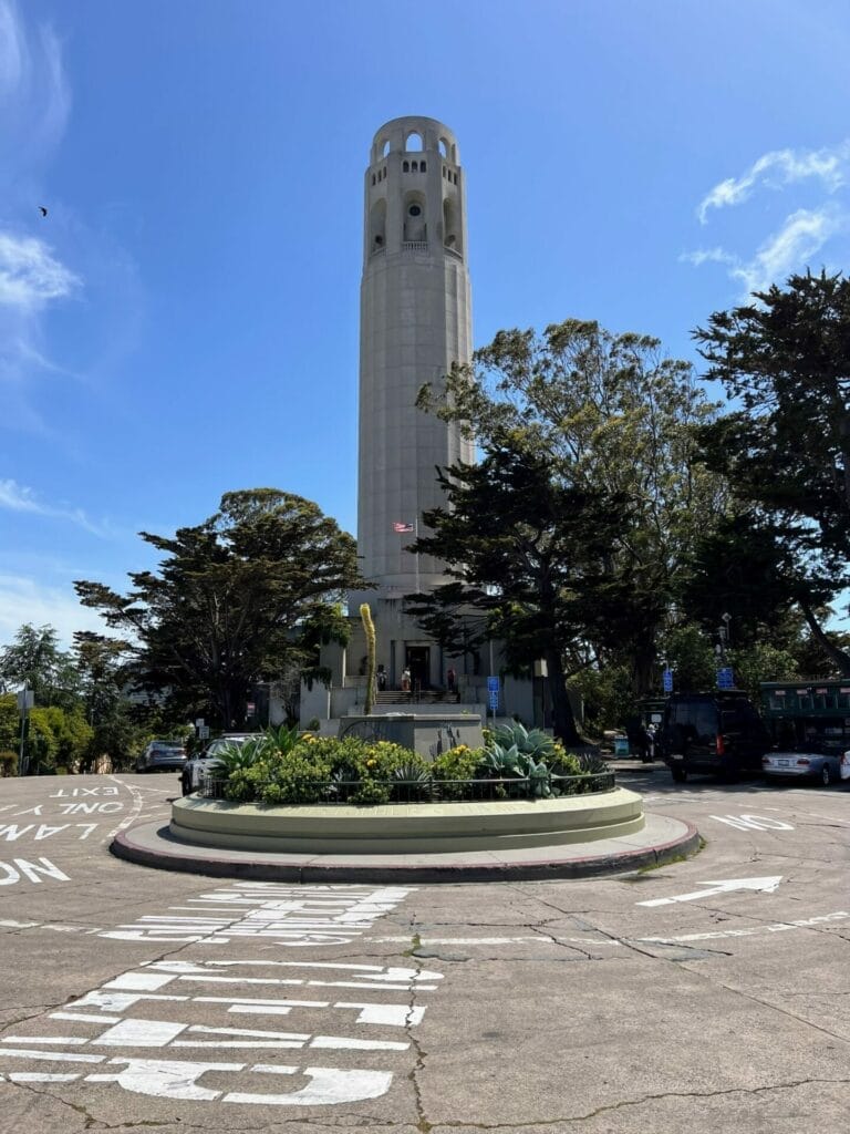 Coit Tower under clear blue sky